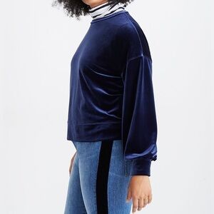 Madewell Velvet Balloon-Sleeve Sweatshirt